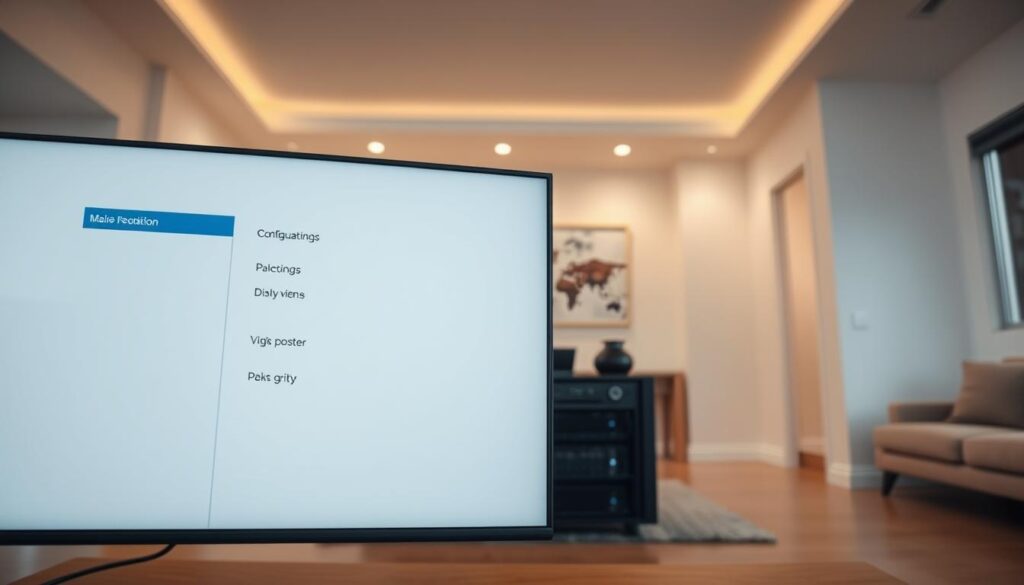 A step-by-step configuration of a media server, showcasing the setup of a Plex IPTV system. The foreground depicts a minimalist interface with clearly labeled options and settings, guiding the user through the configuration process. The middle ground features a server cabinet or rack, conveying the technical nature of the setup. The background showcases a clean, modern home interior, suggesting the seamless integration of the media server into a living space. The lighting is soft and warm, creating a welcoming atmosphere. The camera angle is slightly elevated, providing a comprehensive view of the setup, while maintaining a clean and organized aesthetic. The overall mood is one of simplicity, efficiency, and user-friendliness, reflecting the ease of use and accessibility of the Plex IPTV configuration.